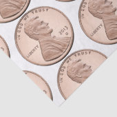 Kupfer Penny Coin Pattern - Lincoln Cent Design Seidenpapier (Detail)