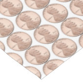Kupfer Penny Coin Pattern - Lincoln Cent Design Tischdecke (Schrägansicht)