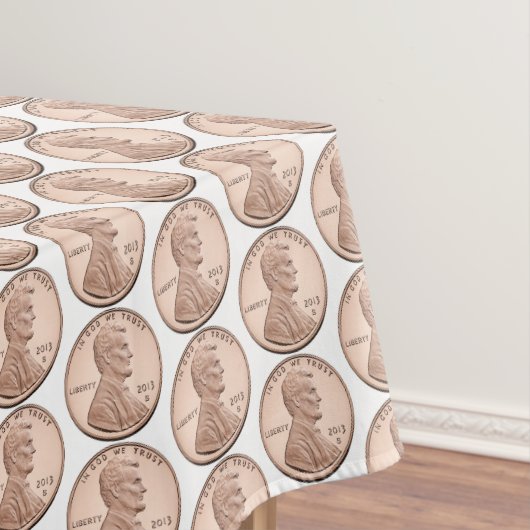 Kupfer Penny Coin Pattern - Lincoln Cent Design Tischdecke (Beispiel)