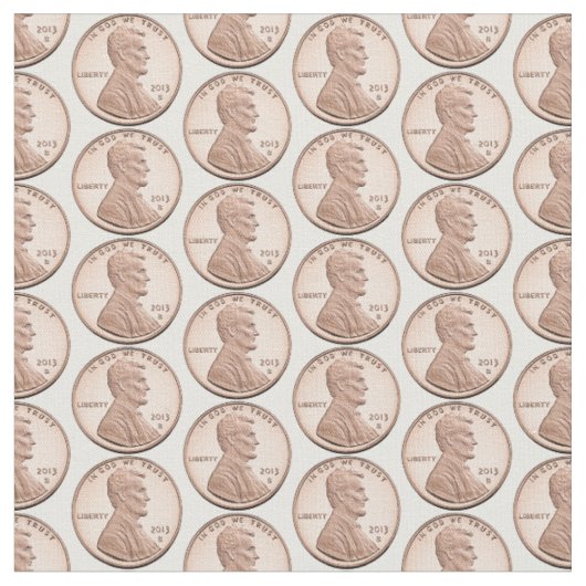 Kupfer-Penny-Münzmuster – Lincoln-Cent-Design Stoff (Nahaufnahme)