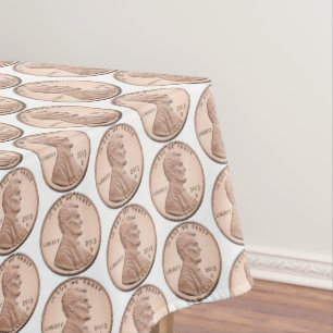 Kupfer-Penny-Münzmuster – Lincoln-Cent-Design Tischdecke