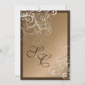 Kupfer + Perlen Wirbel Hochzeitsfeiern Einladung (Vorderseite)