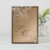 Kupfer + Perlen Wirbel Hochzeitsfeiern Einladung (Stehend Vorderseite)
