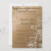 Kupfer + Perlen Wirbel Hochzeitsfeiern Einladung (Rückseite)