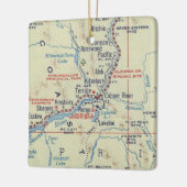 Kupfer River BC Vintag Map Keramikornament (Links)