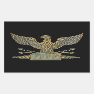 Kupfer Roman Eagle Rechteckiger Aufkleber