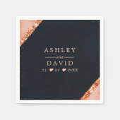 Kupfer Rosa Hochzeit der Marine Serviette (Vorderseite)