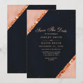 Kupfer-Rosa-Navy-Geometric-Save-the-Date Save The Date (Vorne/Hinten)