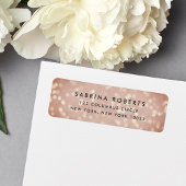 Kupfer-Rose Bokeh-Rücksendeadresse