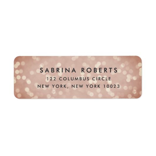 Kupfer-Rose Bokeh-Rücksendeadresse (Vorne)