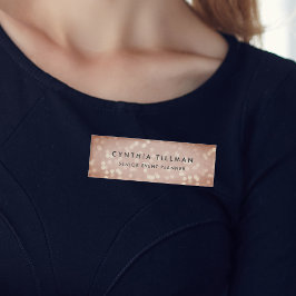 Kupfer Rose Gold Bokeh Namenschild
