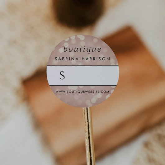 Kupfer Rose Gold Bokeh | Preisaufkleber für Boutiq
