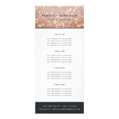 Kupfer Rose Gold Bokeh | Preise oder Dienstleistun Werbekarte (Vorne)