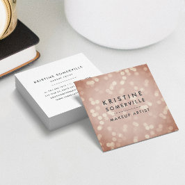 Kupfer Rose Gold Bokeh Square Quadratische Visitenkarte