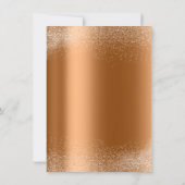 Kupfer Rose Gold Glitzer Blätter Sand Frame Glam Einladung (Rückseite)