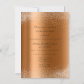 Kupfer Rose Gold Glitzer Blätter Sand Frame Glam Einladung (Vorderseite)