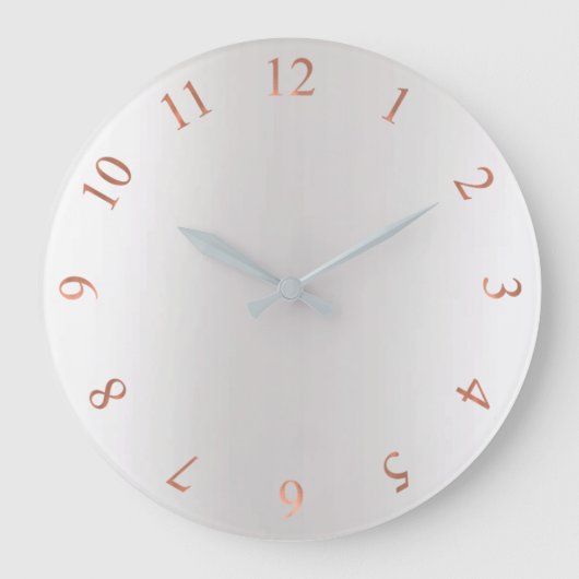Kupfer-Rose Gold Glitzer Gray Silver US-Nummer Große Wanduhr (Vorderseite)