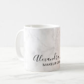 Kupfer Rose Gold Glitzer Marmor Makeup Künstler Kaffeetasse (Vorderseite Links)
