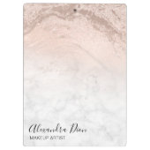 Kupfer Rose Gold Glitzer Marmor Makeup Künstler Klemmbrett (Rückseite)