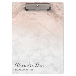 Kupfer Rose Gold Glitzer Marmor Makeup Künstler Klemmbrett