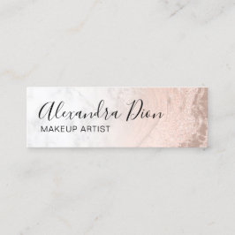 Kupfer Rose Gold Glitzer Marmor Makeup Künstler Mini Visitenkarte
