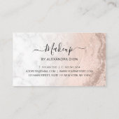 Kupfer Rose Gold Glitzer Marmor Makeup Künstler Treuekarte (Rückseite)