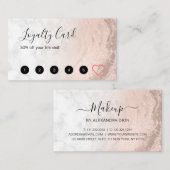 Kupfer Rose Gold Glitzer Marmor Makeup Künstler Treuekarte (Vorne/Hinten)
