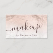 Kupfer Rose Gold Glitzer Marmor Makeup Künstler Visitenkarte (Vorderseite)