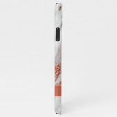 Kupfer | Rose Gold Glitzer Marmormonogramm iPhone Hülle (Rechte Seite)