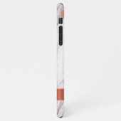 Kupfer | Rose Gold Glitzer Marmormonogramm iPhone Hülle (Linke Seite)