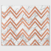 Kupfer Rose Gold Marmor Zig Zag Zickzack grau Geschenkpapier (Flach)