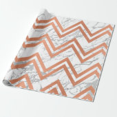 Kupfer Rose Gold Marmor Zig Zag Zickzack grau Geschenkpapier (Ungerollt)
