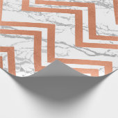 Kupfer Rose Gold Marmor Zig Zag Zickzack grau Geschenkpapier (Ecke)