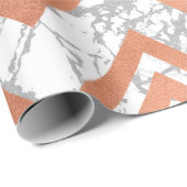 Kupfer Rose Gold Marmor Zig Zag Zickzack grau Geschenkpapier (Rolleneckpunkt)