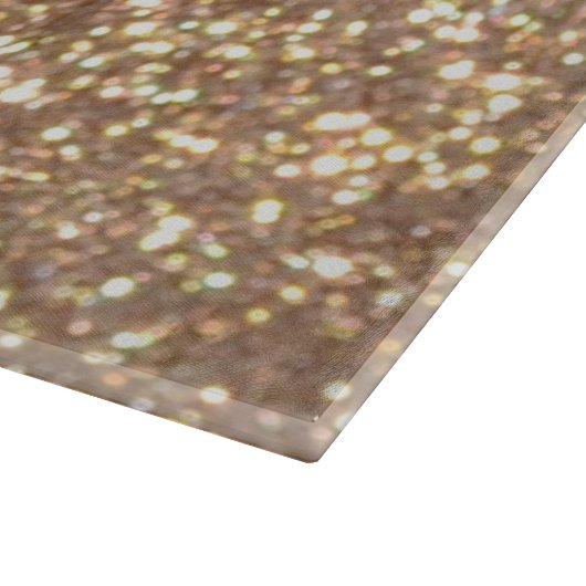 Kupfer-Rose Gold Metallischer Glitzer Schneidebrett (Ecke)