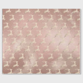 Kupfer-Rose Gold Weihnachtsrentiere-Marmor Geschenkpapier (Flach)