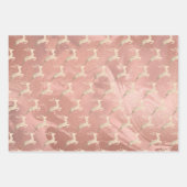 Kupfer-Rose Gold Weihnachtsrentiere-Marmor Geschenkpapier Set (Vorderseite 2)