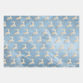 Kupfer-Rose Gold Weihnachtsrentiere-Marmor Geschenkpapier Set (Vorderseite)