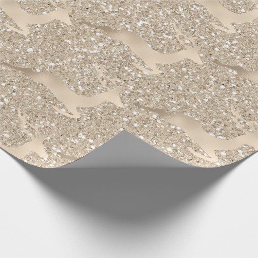 Kupfer-Rose Gold Weihnachtsrinder Muster Geschenkpapier (Ecke)