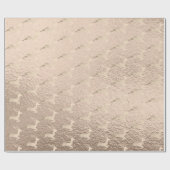 Kupfer-Rose Gold Weihnachtsrinder Muster Geschenkpapier (Flach)