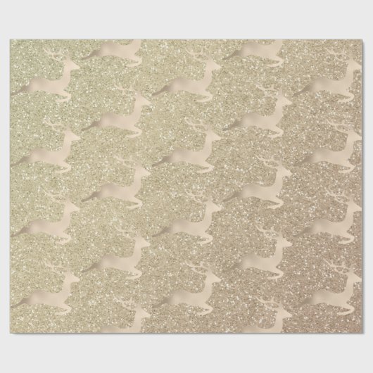 Kupfer-Rose Gold Weihnachtsrinder Muster Geschenkpapier (Flach)