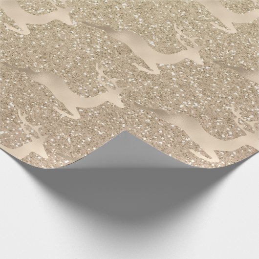 Kupfer-Rose Gold Weihnachtsrinder Muster Geschenkpapier (Ecke)
