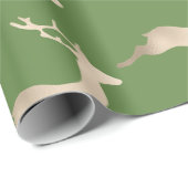 Kupfer-Rose Gold Weihnachtsrinder Muster Geschenkpapier (Rolleneckpunkt)