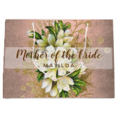 Kupfer-Rose Goldblütenmutter Große Geschenktüte (Vorderseite)