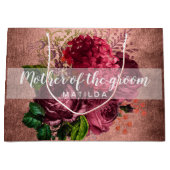 Kupfer-Rose Goldblütenmutter Große Geschenktüte (Vorderseite)