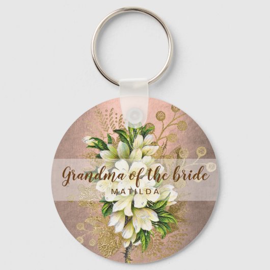 Kupfer-Rose Goldblütenpracht Schlüsselanhänger (Vorderseite)