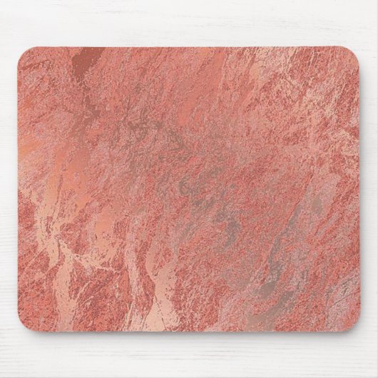 Kupfer-Rose Goldkorallensteine-Blush-Marmor Mousepad (Vorne)