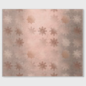 Kupfer-Rose Goldschneeflockenmuster Geschenkpapier (Flach)