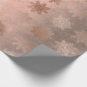 Kupfer-Rose Goldschneeflockenmuster Geschenkpapier (Ecke)