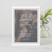 Kupfer-Rose Modernes Foto Brautparty Einladung (Stehend Vorderseite)